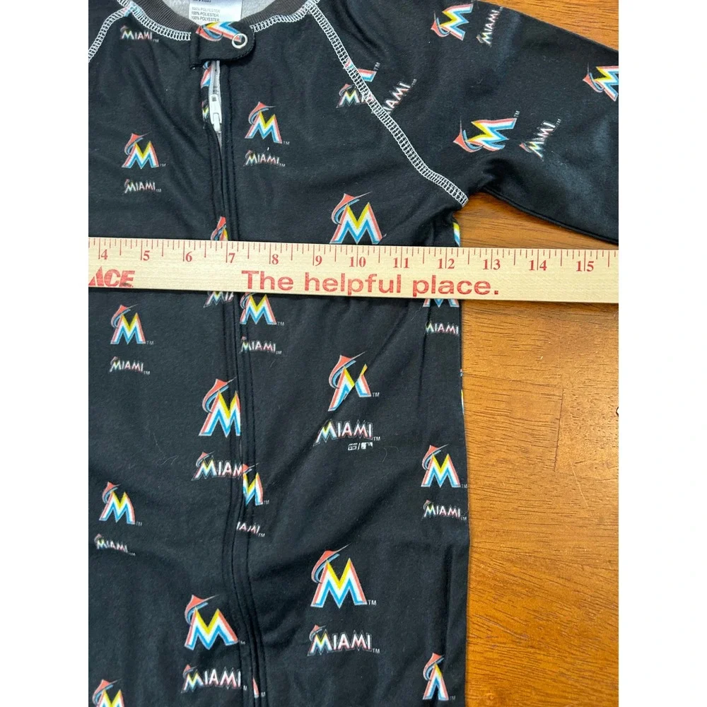 New Genuine Stuff Miami Marlins Pajamas Toddler 24M Black MLB Footed Sleeper